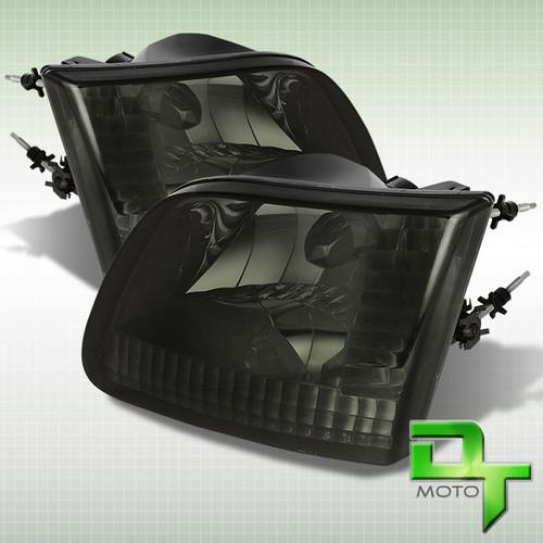 Smoked 97-04 f150 expedition 97-99 f250ld crystal headlights lights left+right
