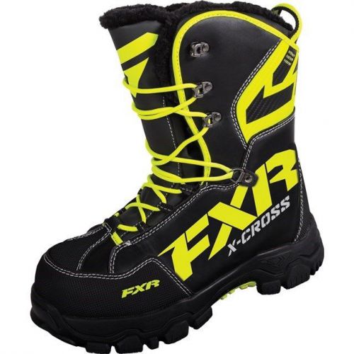 2016 new fxr x-cross snowmobile boot men&#039;s black hi-vis comfy warm size 8