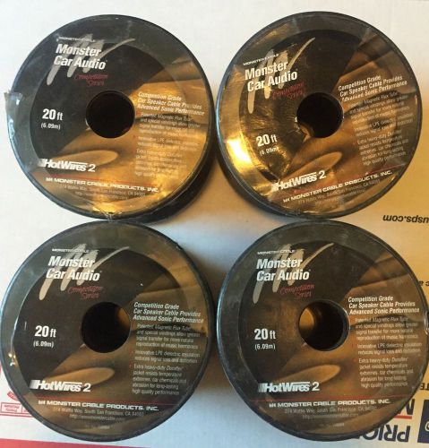 4x monster car audio hotwires 2 speaker wire 20ft four spools