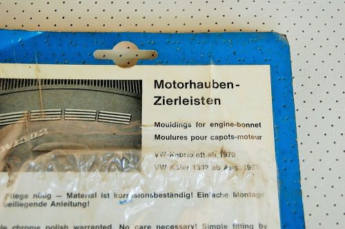 Vw beetle bug type 1, rear engine deck louver molding trim,  22 pieces, germany!