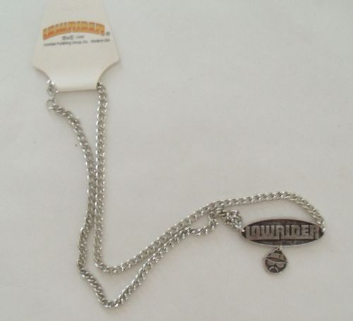 Lowrider magazine jewelry oval logo necklace silver