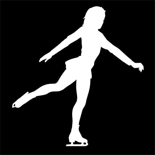 Ice skater decal for girl figure skating skates rink in winter sports fan car