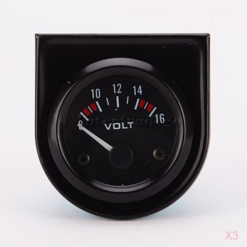 3x 52mm car motor auto voltmeter digital led 8-16 volt voltage gauge