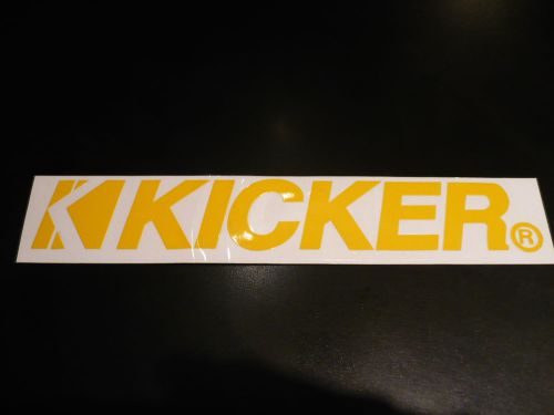 Brand new kicker audio sticker decal yellow 6&#034; inch for speakers audio systems