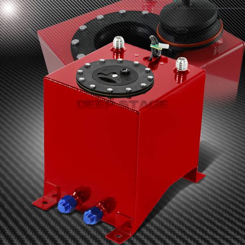 2.5 gallon light red coated aluminum gas fuel cell tank/2&#034;sump+level sender