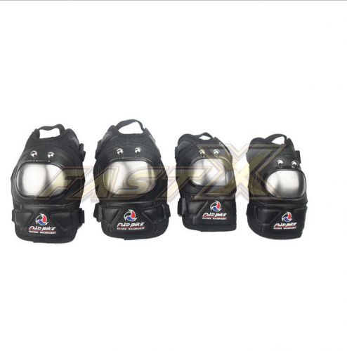 Motorcycle stainless steel racing rider elbow &amp; knee pads armor protective guard