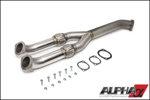 Ams alpha 90mm race midpipe y-pipe non resonated 76mm exit for 2009+ nissan gt-r