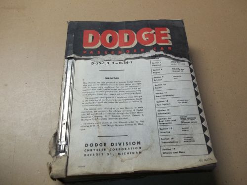 1955 dodge d-55 d-56 passenger cars original factory service manual