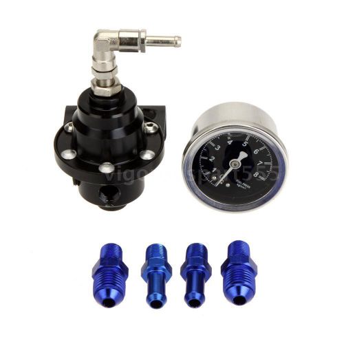 Adjustable fuel pressure regulator with filled oil gauge for car auto black g8l8