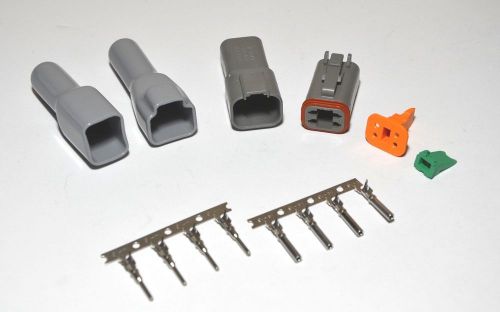 Deutsch dt 4-pin genuine connector kit 14-16awg stamp contacts with boots