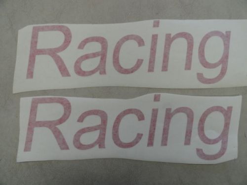 Racing red decal pair (2) 8-3/4&#034; x 2-1/4&#034; marine boat