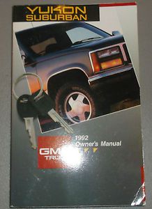 1992 gmc yukon sburban truck owners manual original