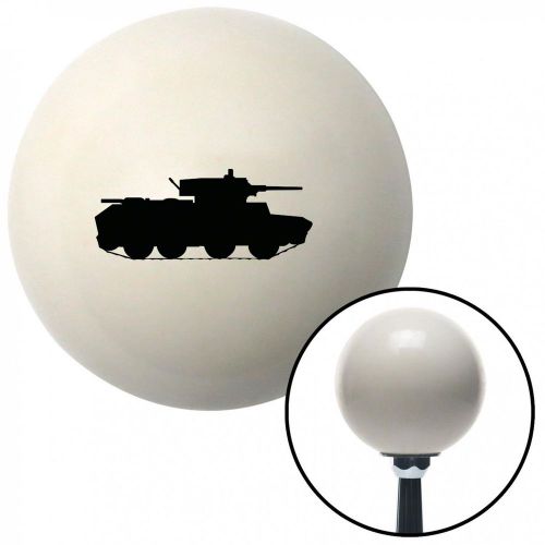 Black military tank ivory shift knob with 16mm x 1.5 insert auto project racing