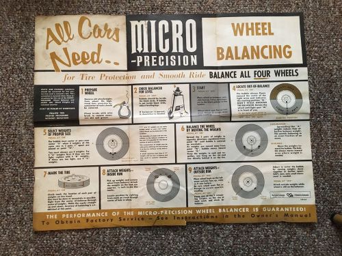 Vtg micro precision wheel balancer poster advertisement