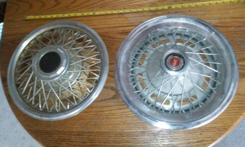 Lot of (2)two spoke wire wheel hub cap hubcap cover ford torino?