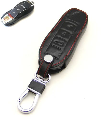 Leather case cover for porsche 911 macan cayman cayenne boxster remote smart key