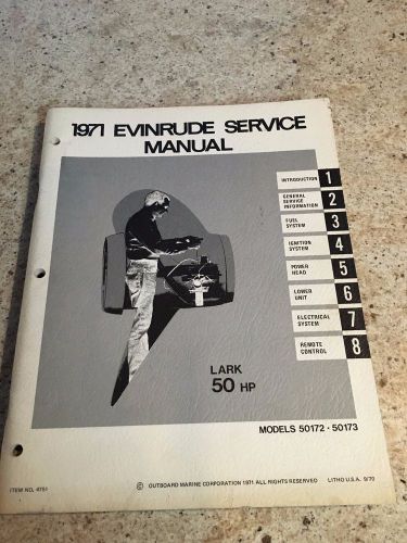1971 evinrude service manual lark 50 hp models 50172 50173 omc boat repair