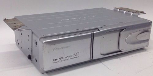 Pioneer cdx-p670 cd grey 6 disc cd changer w/ magazine &amp; brackets untested