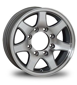 16x6 8-lug on 6.5" aluminum t02 trailer wheel - t02-66867t-wa6t22