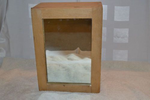 Vintage small wooden medicine cabinet 10&#034; x 13.5&#034; dovetailed rv trailer boat #1
