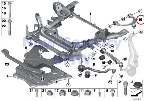 Bmw genuine front axle suspension upper right camber setting control arm +30min