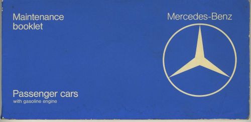Mercedes-benz 230 280se/e 450sl/sel/slc maintenance booklet
