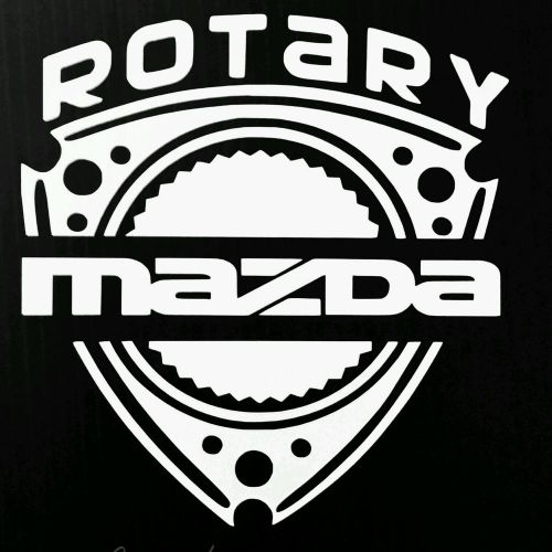Mazda rotary (white ) car sticker decal 6&#034;x5.5&#034; aprox.