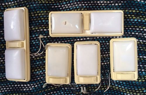Lot of 5 vintage winnebago rv interior light fixtures singles doubles