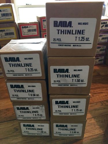 Bada thinline aluma guard coated wheel weights .25-2oz 8 boxes (25 each)  usa