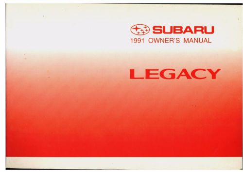 1991 owner&#039;s manual subaru legacy