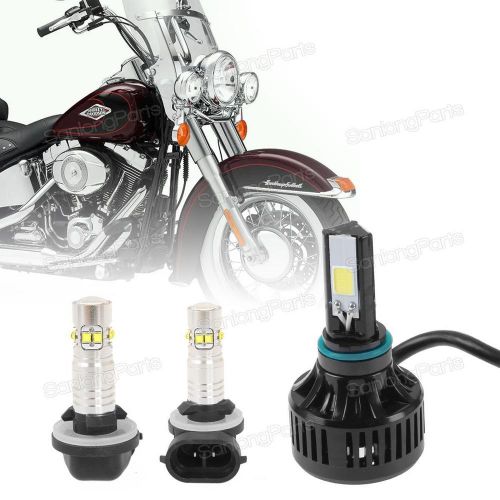 LED Headlight Fog light H4 881 40W 4000LM for Harley Motorcycle Bulb Lamps, image 1