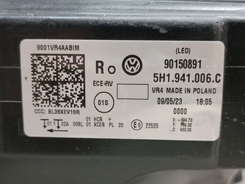 Original VW Golf 8 headlights full LED right 5H1941006C-, US $, image 5