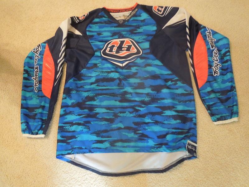 Troy lee designs blue camo mx/atv jersey xxl no reserve