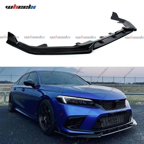 Gloss Black For Honda Civic 2022-2024 Sedan Hatchback Front Bumper Lip Spoiler, US $42.09, image 3