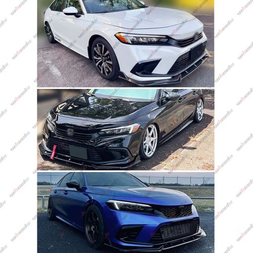Gloss Black For Honda Civic 2022-2024 Sedan Hatchback Front Bumper Lip Spoiler, US $42.09, image 6