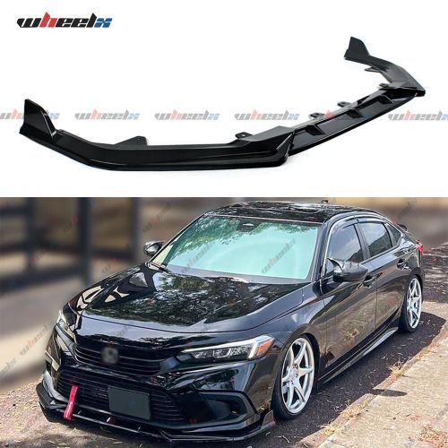 Gloss Black For Honda Civic 2022-2024 Sedan Hatchback Front Bumper Lip Spoiler, US $42.09, image 11