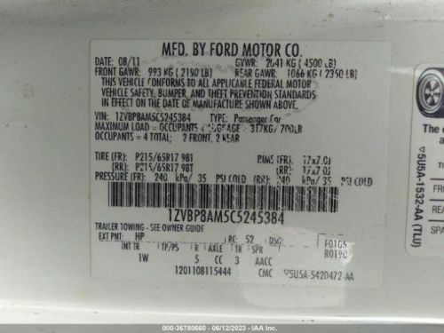 2010-2014 FORD MUSTANG Seat Belt Retractor Right Front Passenger Coupe 800726, US $124.00, image 5