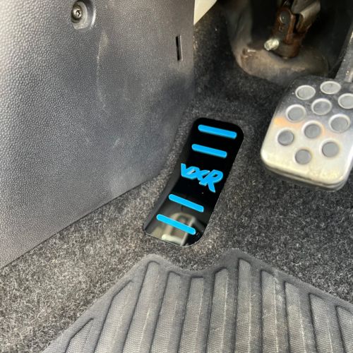Vauxhall Corsa D VXR Dead Pedal Foot Rest Plate - Gloss Black/Light Blue Acrylic, US $, image 3