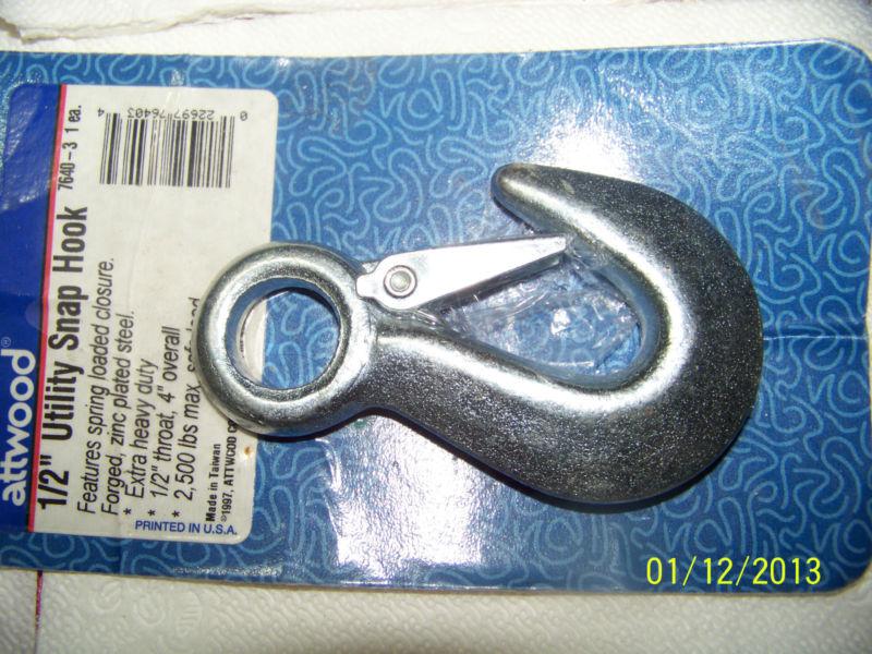 Attwood 7640-3, 4" heavy duty steel utility snap hook 