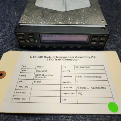 011-00455-00 | Garmin GTX-330 | MODE S TRANSPONDER ASSY 11-33V TRAY CONNECTOR, US $1,130.00, image 20