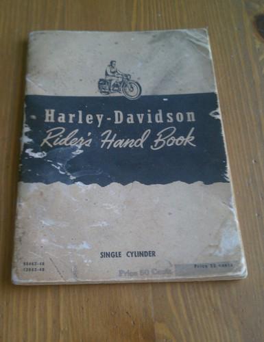 Vintage harley davidson motorcycle single cylinder model 125 owner's manual 