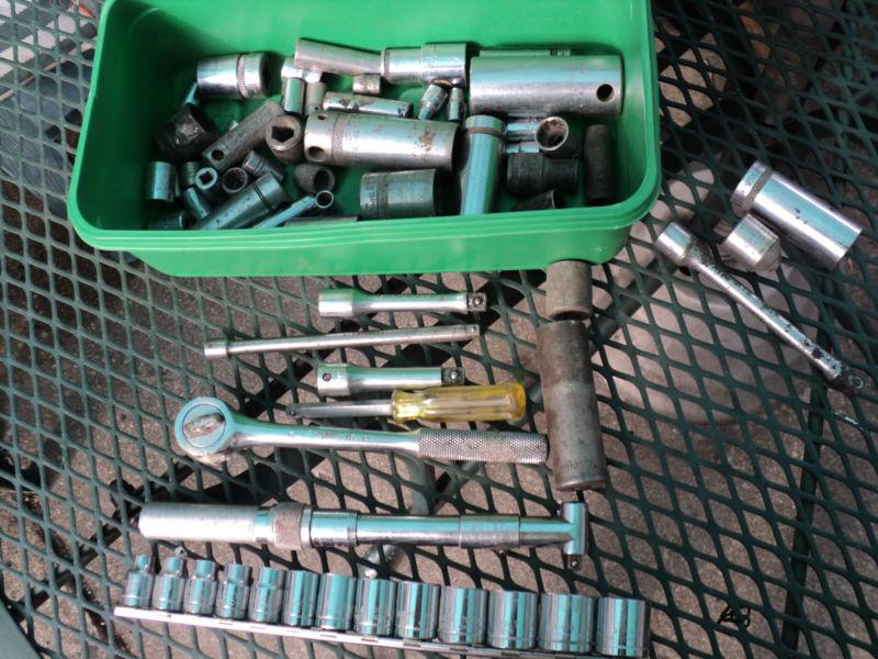 Misc. old tool lot usa sockets & ratchet, proto,snap on,plomb,etc. japan metric