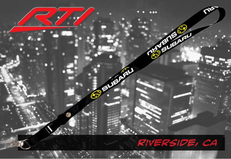Lanyard made for all "  subaru "  key holder quick disconnect key strap black