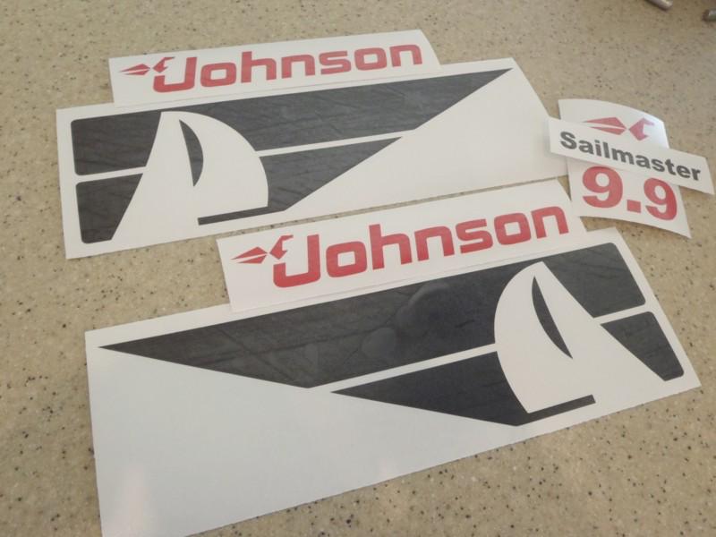 Johnson sailmaster outboard motor decal kit 9.9 free ship + free fish decal!