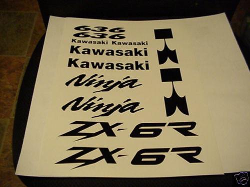 Kawasaki ninja zx6r 636 decal kit 06 05 color 2006 2005