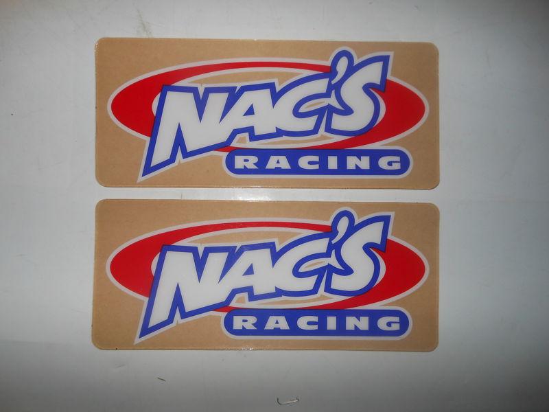 Nacs racing atv motorsports pair of vintage stickers decals brand new