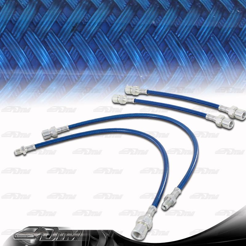 1983-1989 porsche 944 2 door coupe front & rear stainless steel brake line blue