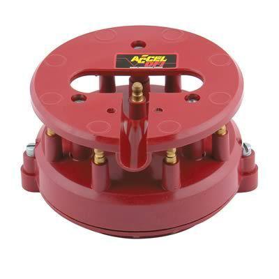 Accel cap&rotor red male/hei brass terminals screw-down mallory accel 77095