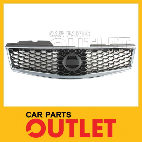 07-11 sentra 2.5l se-r dark gray grille chrome trim mldg 2009-2011 sr fe+ spec v