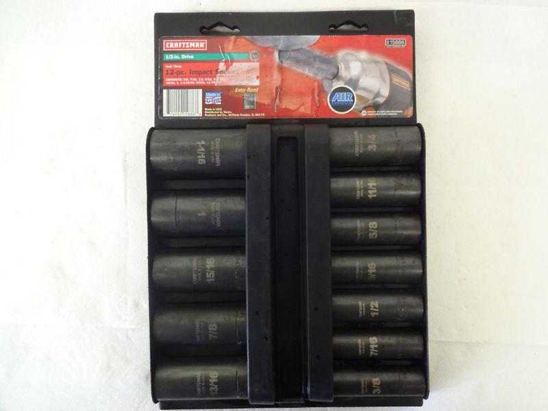 Craftsman 12 pc standard impact socket set - 1/2" drive #15886 >no reserve<